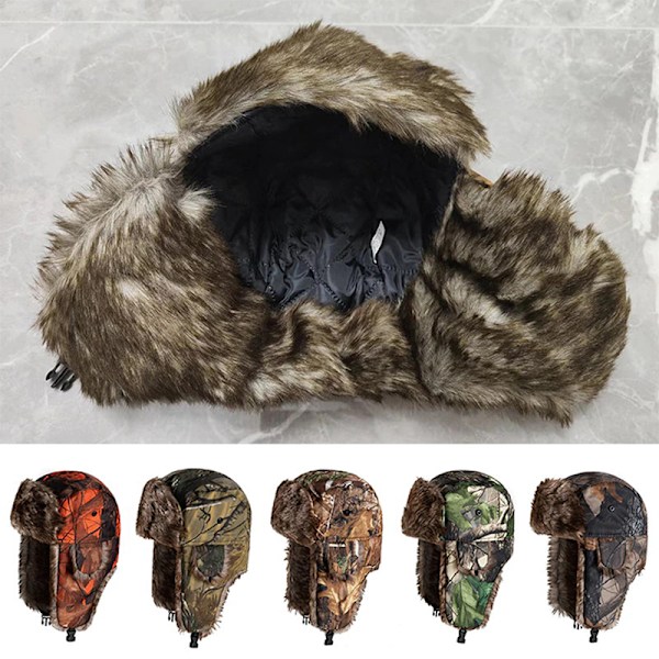 Gammal Man Öronlapp Hatt Lei Feng Hatt Kamouflage Varm Vinter Äldre D