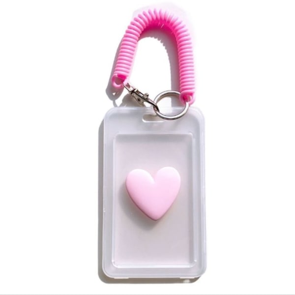 Med nyckelring Transparent korthållare Access Card PINK pink