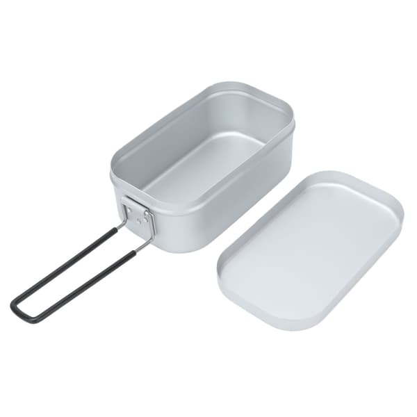 800 ml aluminium madkasse med låg, rektangulær bærbar bentoboks til udendørs camping 0.3