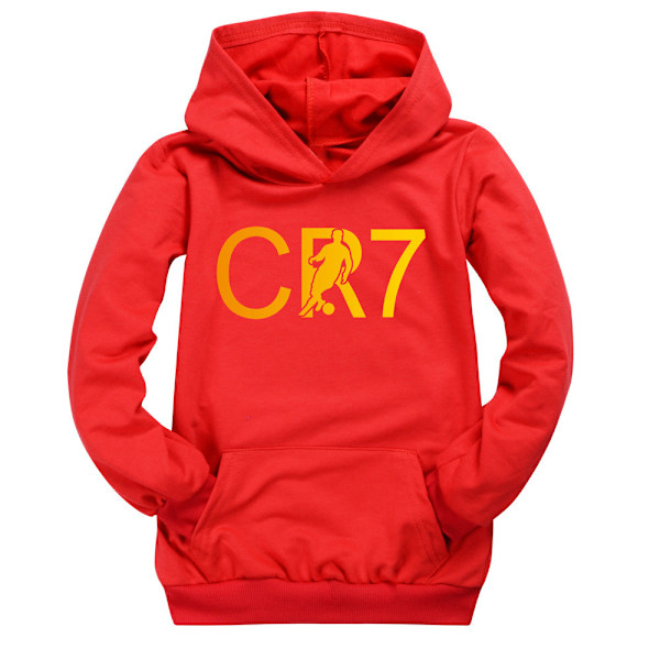 Cristiano Ronaldo Cr7 Hoodie Kostumer Børn Fodbold Hoodies Børn Gave Rød Ed Ed 160 cm