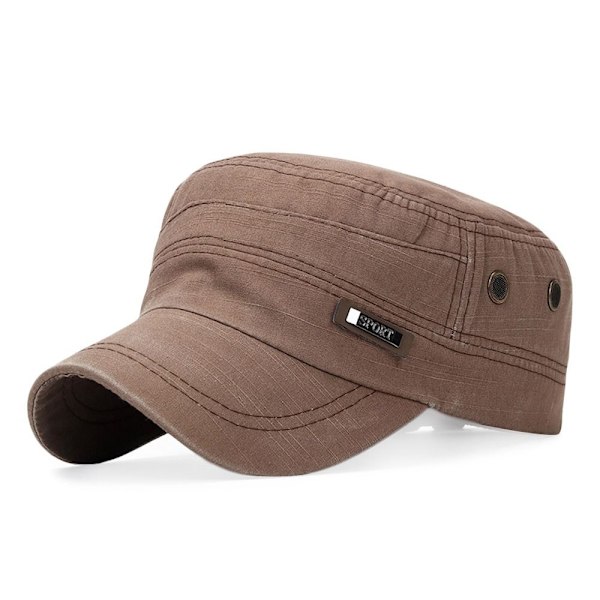 Utomhus Sport Snabbtorkande Militär Kepsar Herr Andas Cap Cap Flat Hat Cykelkeps Cap Brown