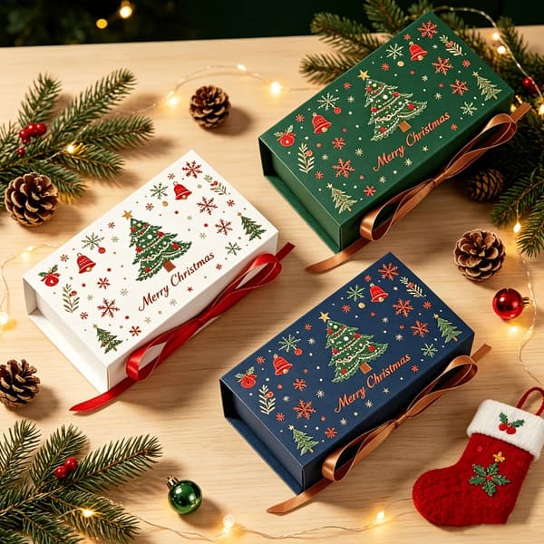 10 st julklappsförpackningar med band, julgranssnöflinge presentförpackning, förpackningslåda, för små presenter till högtider och bröllop 10pcs White Reference size chart