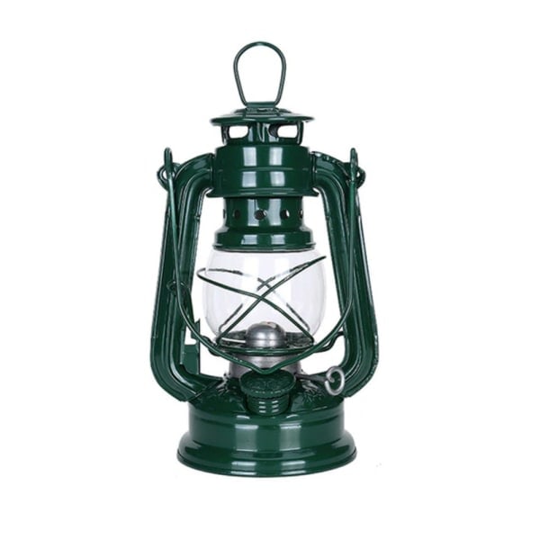 IC 19cm Retro Utomhus Camping Fotogenlampa Portabel Lykta Brons Grön one size