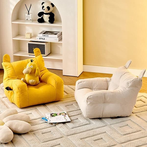 Enkel Sofa Barn Liten Sofastol Baby Lesekrok Barn-FF- Hvit White