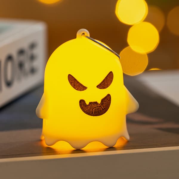 Halloween Græskar Spøgelse Natlampe, Sød Trick-or-Treating Spøgelsesfigur, Lysende Borddekoration til Soveværelse, Fest og Spøgelseshus**E E