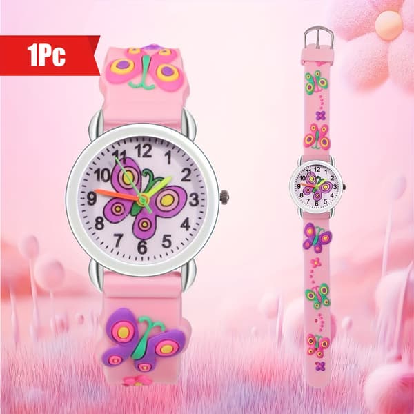 Fjäril Vardaglig Mode Quartz Studentklocka 2 Pink Butterfly Watches