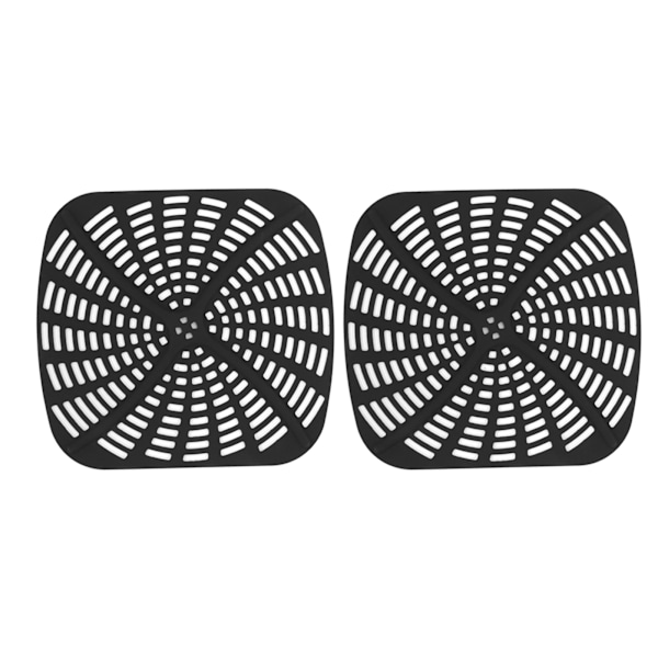 NYA 2-pack Återanvändbara Silikon Fryer Foder, Repskyddande Silikon Fodermatta för Ninja Foodi AG301 Fryer, Svart