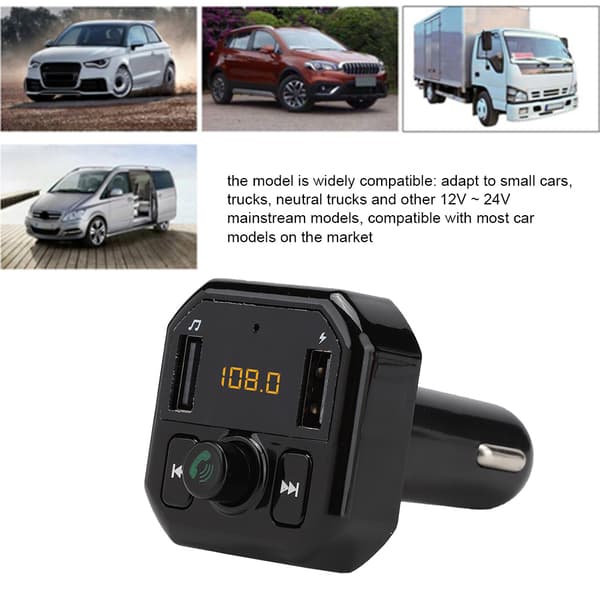 B9 Bil Mp3 Bil Bluetooth Håndfri Spiller Bil Usb Lader 3.1A Rask Lading (Svart)