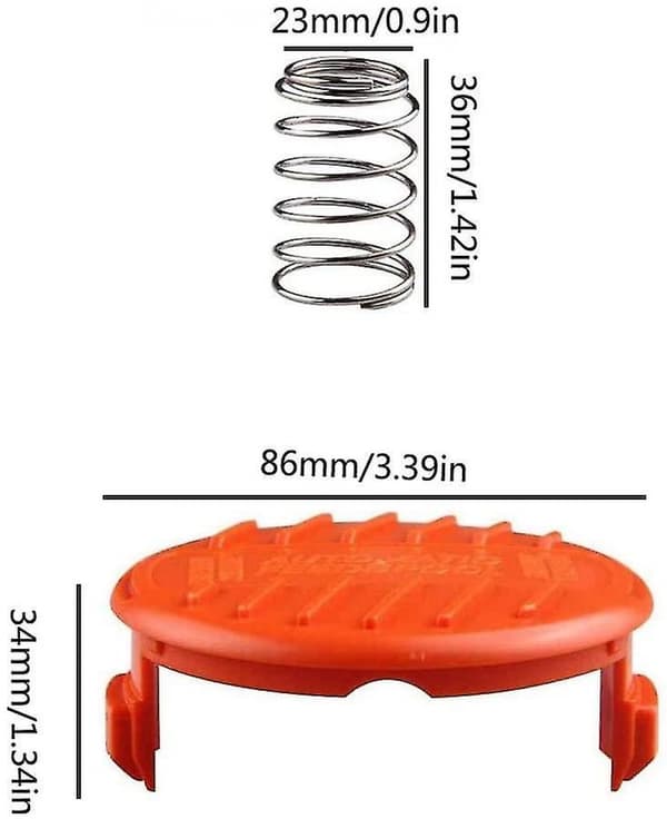6 stk. spoledekseltrimmer, Black Decker hjulkompatible erstatningsspoledeksler med fjærreservedeler for {F3}