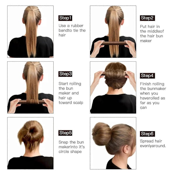 4 st Hårknutsverktyg för Kvinnor DIY Flickor Fransk Hårknut Snap Roll Knutverktyg Twist Donut Knut Frisyr Hårknutsverktyg för Långt Hår(FQ)