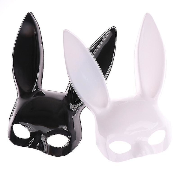 1. Sexy Cosplay PVC Kaninmaske til Kvinder Halloween Maskerade Kostume BLACK