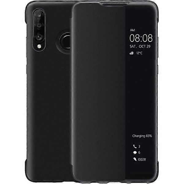 Huawei P30 Lite Etui, Smart View Lær Klaff Etui, [Strøm ][Full Beskyttelse](P30Lite, Blå null null none