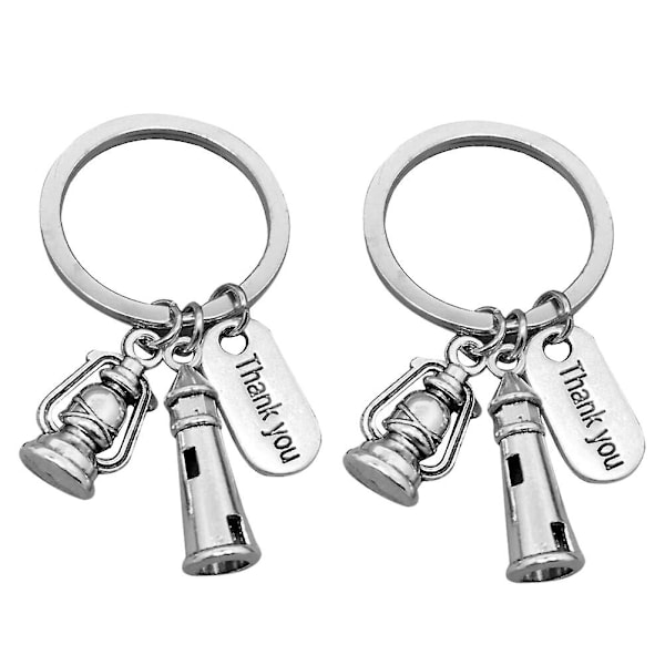 pcs Tak Keychains med Fyrtårne ​​Hængende Nøglering Kerosinlamper Dekorative Nøgleholder Gave til Lærer Ven Kollega