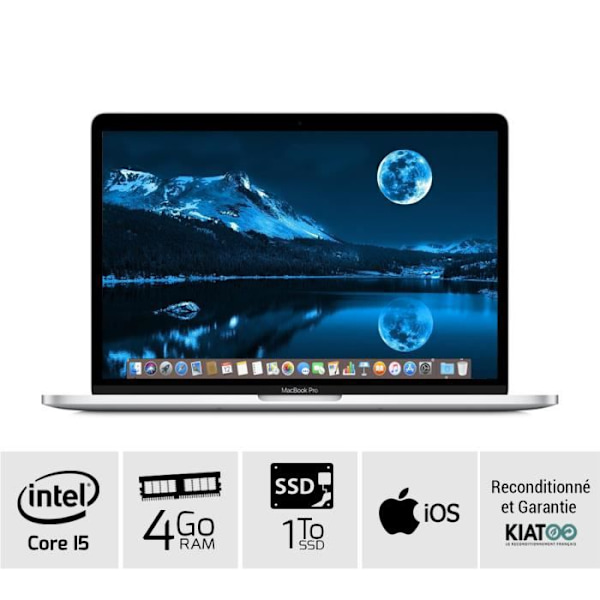 MACBOOK PRO 13 tuuman harmaa ydin i5 2,4 GHZ 4 Gt ram 1 Tt SSD-kiintolevy AZERTY-näppäimistö - Refurbished Grade C