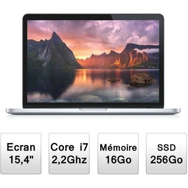 Apple MacBook Pro Retina 15" MGXA2 - QWERTY-näppäimistö - Refurbished Grade C Hopea