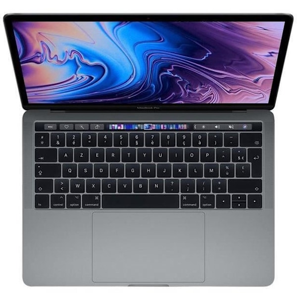 MacBook Pro Touch Bar 13" Core i7 2,7 GHz 8 Go 512 Go SSD Harmaa Sidereal (2018) - Uusi Akku - Kunnostettu - Erinomainen kunto - Refurbished Grade A+