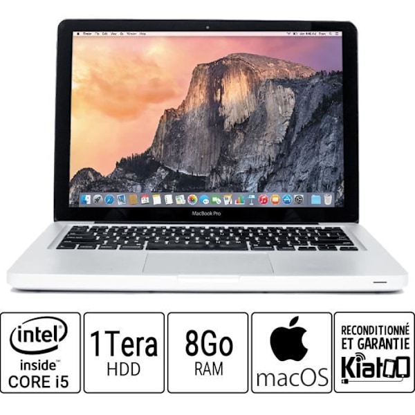 Apple MacBook Pro 13 kannettava tietokone, core i5, 8 GB RAM, 1 TO kiintolevy - Refurbished Grade C