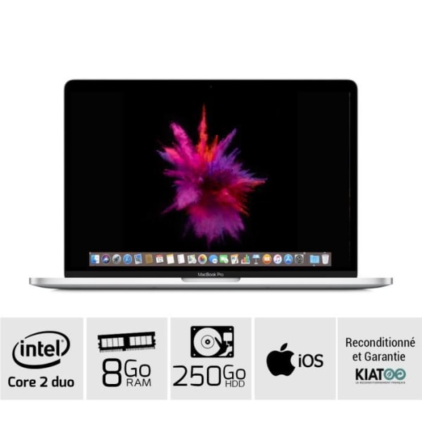 MACBOOK PRO 13 Harmaa A1278 core 2 duo 8 go ram 250 go HDD kiintolevy QWERTY-näppäimistö - Kunnostettu - Refurbished Grade C