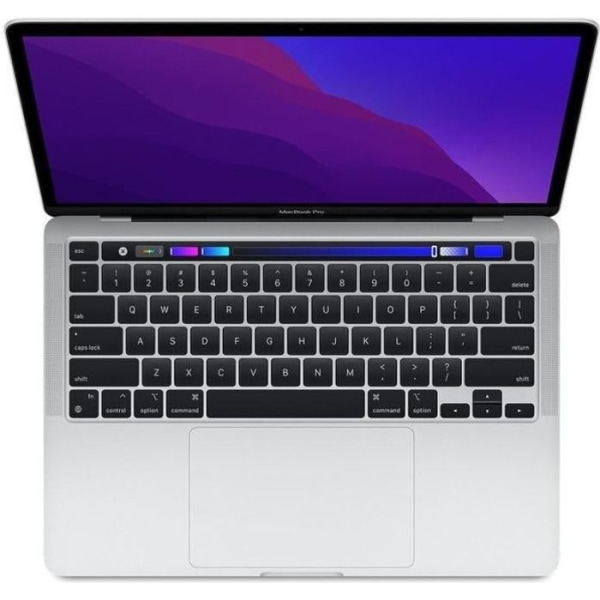 MacBook Pro Touch Bar 13" 2020 Apple M1 3,2 Ghz 8 GB 256 GB SSD Sølv - Renoveret - God stand - Refurbished Grade C