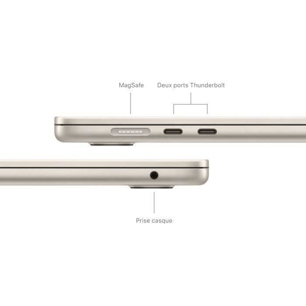 Apple - 15" MacBook Air M3 (2024) - RAM 16Go - Opbevaring 512Go - Stjernelys - AZERTY (2024) - Refurbished - Fremragende stand - Grade A+
