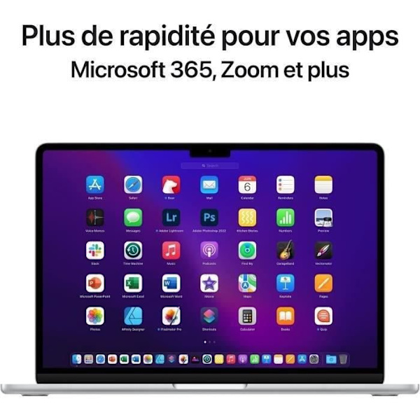 Apple - 13,6" MacBook Air M2 - 8 Gt RAM - 256 Gt tallennustilaa - Hopea - AZERTY - Kunnostettu - Erinomainen kunto - Refurbished Grade A+