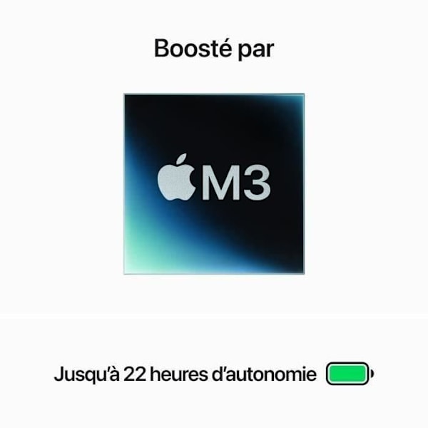 Apple - 14" - MacBook Pro M3 (2023) - RAM 8Go - Tallennus 512Go - Kivimusta - Azerty - Uudelleenperustettu - Erinomainen kunto - Refurbished Grade A+
