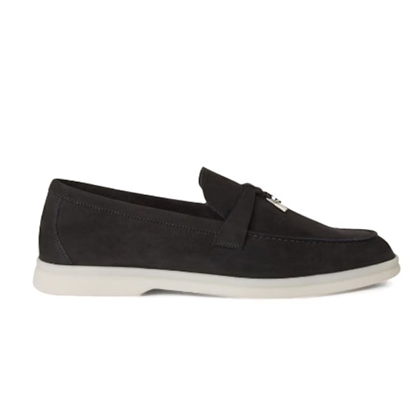 LORO PIANA Summer Charms Walk Mockasiner i mocka Black 41