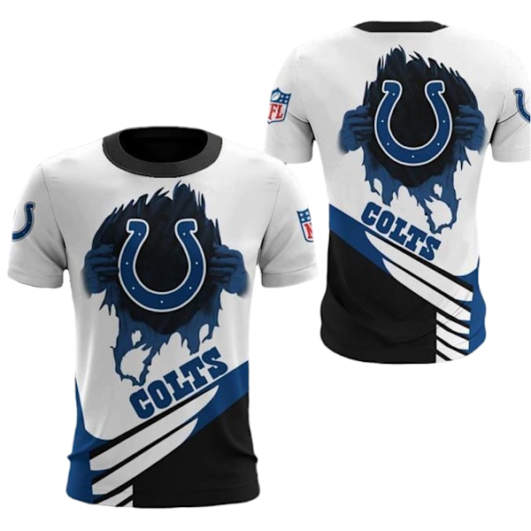 Herr NFL T-shirt Amerikansk Fotboll Lag Jersey Tryckt Kortärmad Tee Casual Toppar E L