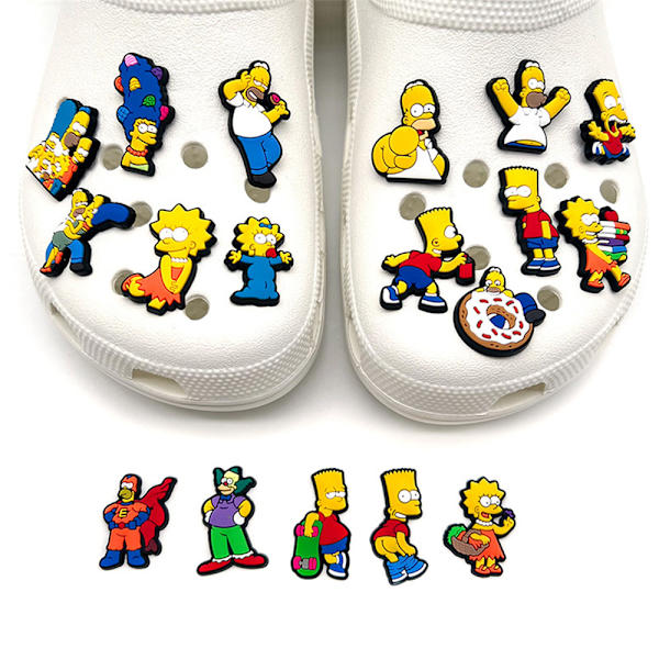 18 st/set Cartoon The Simpsons karaktärer skor charms Clog sandaler dekorationstillbehör 18PCS