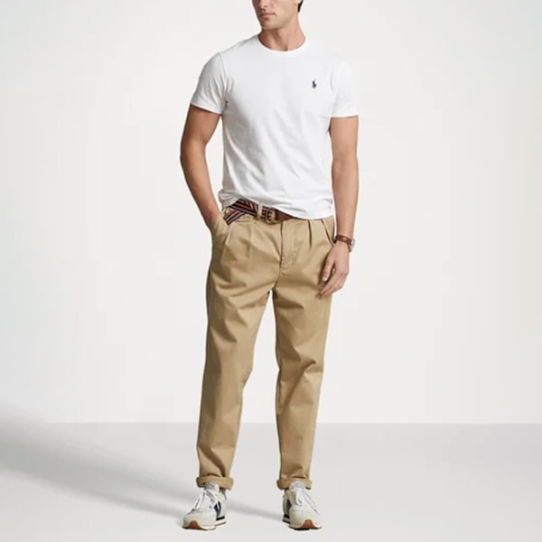 PoloRalphLauren T-paita miesten puuvillainen lyhythihainen pyöreä pääntie White M