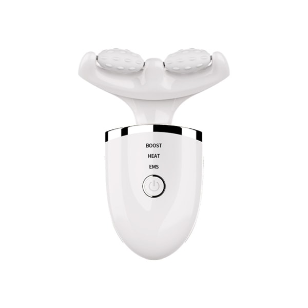 Halsmassageapparat LED Fotonterapi Ansiktslyft Vibration Åldrande white