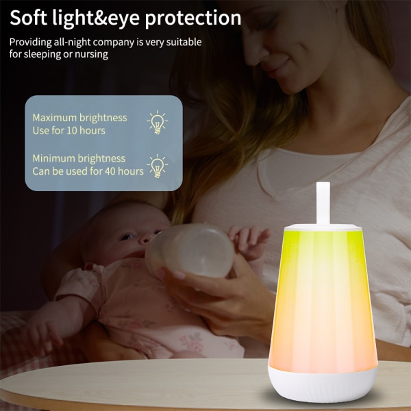 Nattljus Lantern Touch Sensor Bordslampa RGB färgskiftande