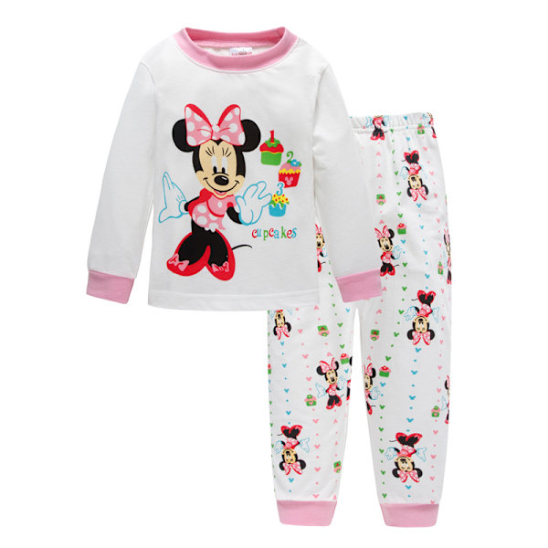 Söta Barn Flickor Minnie Mouse Motiv Långärmad Pyjamas Set Nattkläder Sovkläder #3 100cm