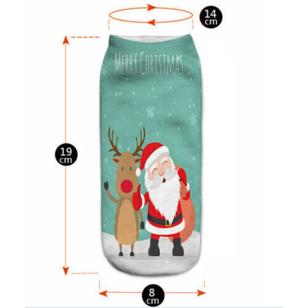 Jultomte Snögubbe Tryckstrumpor Unisex Jul Nyhet Låga Ankelstrumpor Coffee Santa Claus 1 Pair
