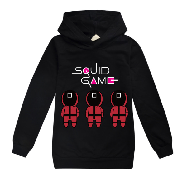Kids Boy Squid game sportkläder casual långärmad hoodie Black 110cm