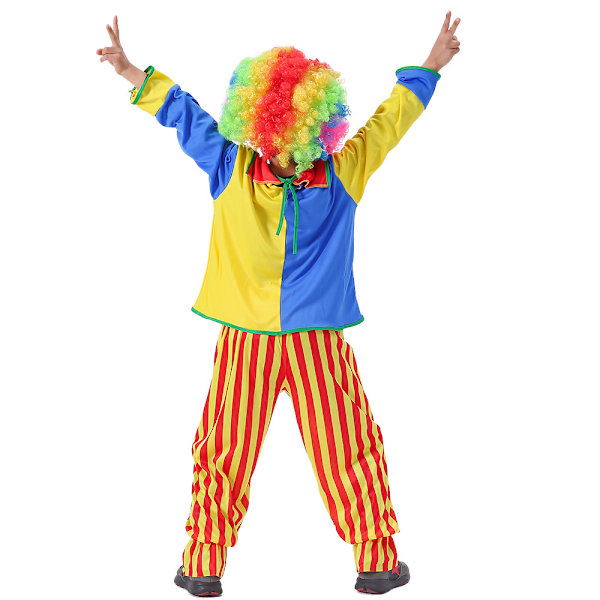 Klovnekostymesett for barn Joker Karneval Party Performance Antrekk Barn Morsom Sirkus Utkledning M