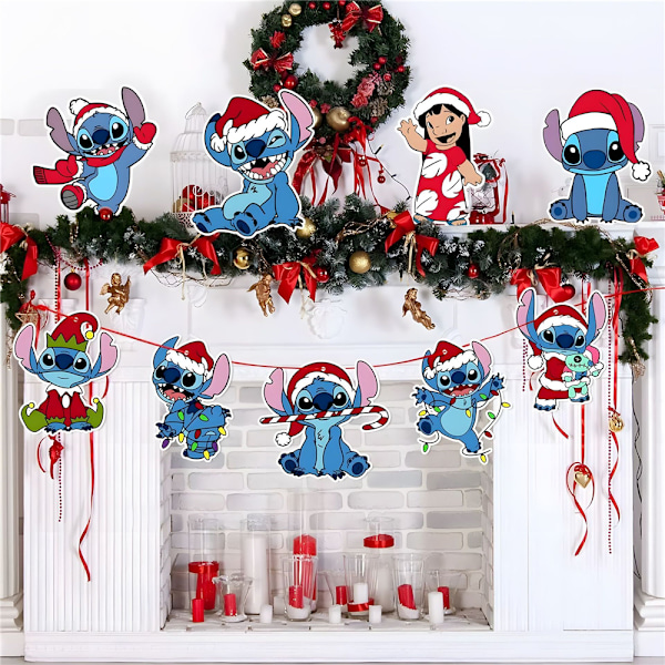 24 kpl Christmas Stitch -koriste joulukuusen riippuva koriste 2D-litteät riipukset A