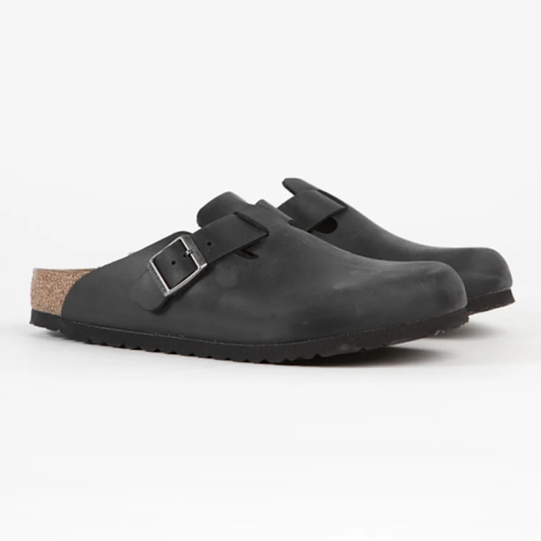 Birkenstock Boston Mjuka Fotbäddsskor Unisex Halkskor Casual Skor Black 36