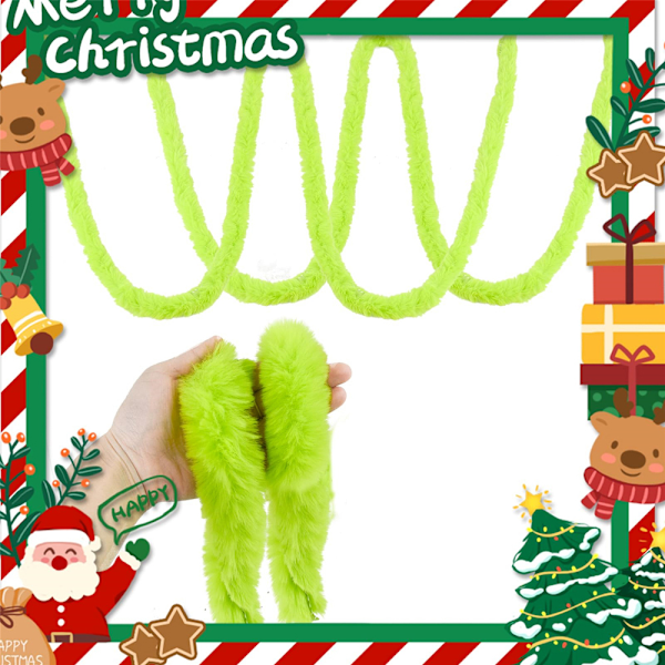 Juletræstæppe Kunstpels Bånd Tape Toppe Fluffy Trim Glædelig Jul Indretning 5cm*2m