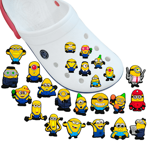 24 st Minions Tecknade Söta Skoberlocker För Skor Crocs Träskor Sandaler Dekoration 24PCS