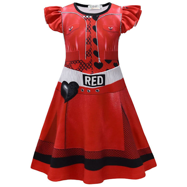 Barnflickor Descendants 4 Cosplay Kostymklänning Halloweenfest Fancy Dress-Up 140cm