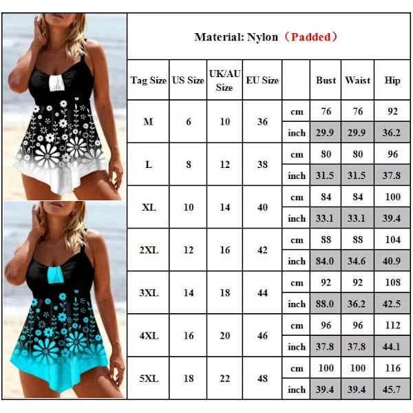 Kvinnor Tryck Baddräkt Bikinis Set Baddräkt Plus Size Baddräkt white 4XL