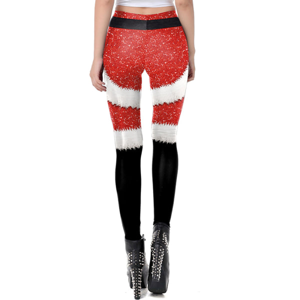 Damer Jul Xmas Hjort 3D Leggings Byxor Strumpbyxor E M