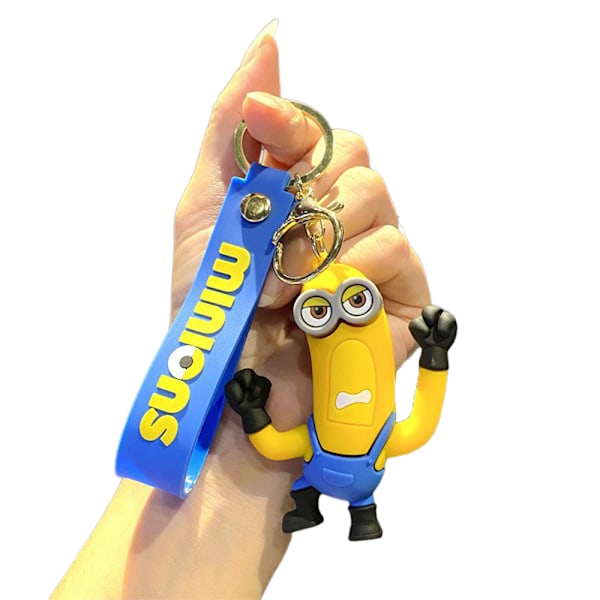 Söt Minions Nyckelring Cartoon Väska Hänge Nyckelring Tillbehör Barn Vuxna Present A