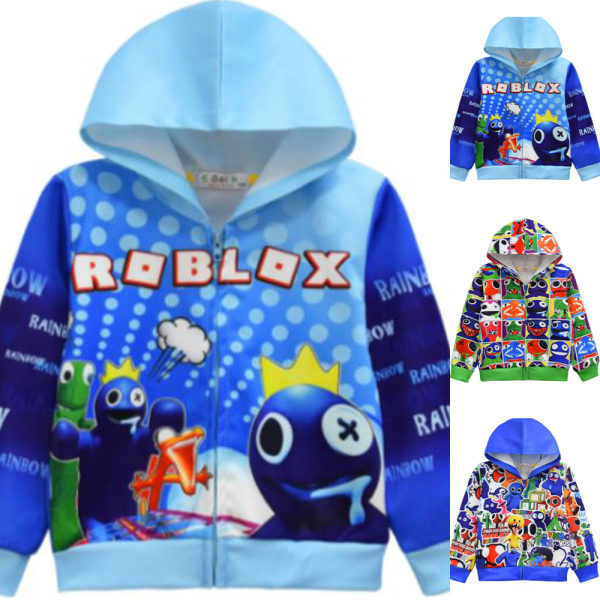 Rainbow Friends Kid Zip Grafisk Jacka Hooded Sweatshirt Kläder A 150cm