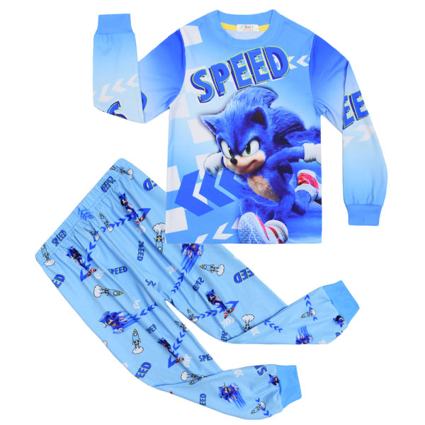 Kids Sonic 2 delar Pyjamas Set Pyjamas långärmade nattkläder B 120cm