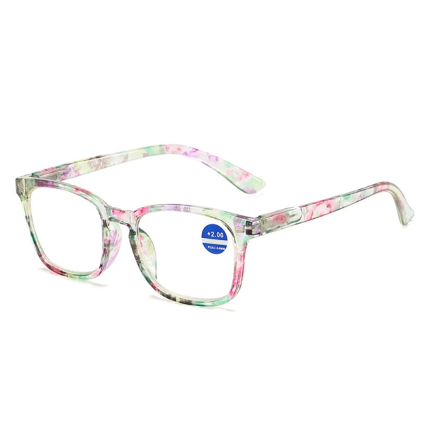 Dam designer läsglasögon för damer +1,0 1,5 2,0 3,0 3,5 4,0 överdimensionerade glasögon Green Frame,+100
