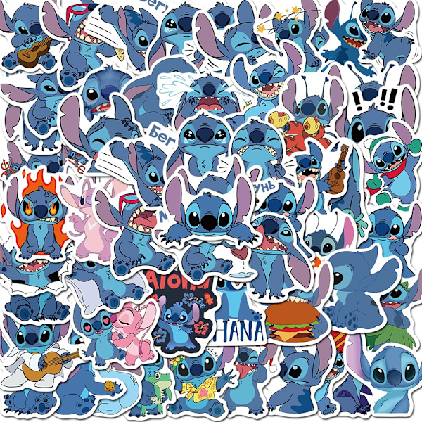 50 st Stitch Klistermärken Flaska Skateboard Dator Kylskåp