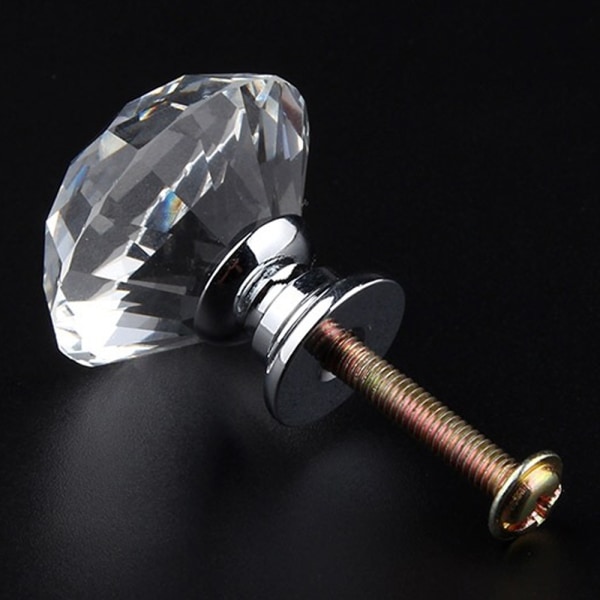 10x Kristallglas Dörrknoppar Skåp Dra Skåp Handtag 40mm 10PCS
