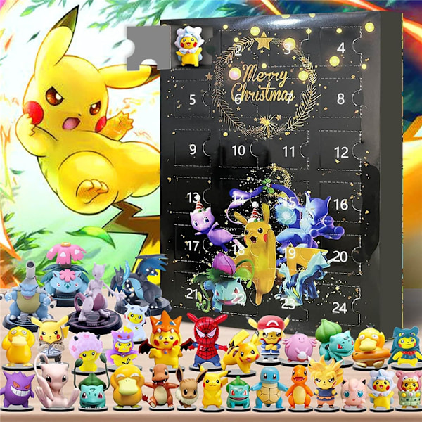 Pikachu Blind Box, Julkalender med Leksaker, 24 st Pikachu Figurer, Julkalender 2024
